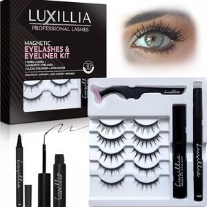 Luxillia Magnetic Eyelash Kit 8 Piece Magnetic Set Natural Look Easy Apply Reuse